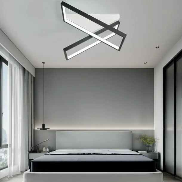 Modern Ceiling Light LED Dimmable Stereo 2 Head 4 Head Square Ceiling Light with Remote Contr Living Rooms Dining Rooms AC110V AC220V