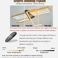 Modern Ceiling Light LED Dimmable Stereo 2 Head 4 Head Square Ceiling Light with Remote Contr Living Rooms Dining Rooms AC110V AC220V