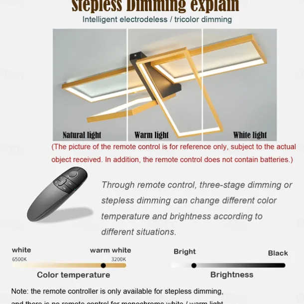 Modern Ceiling Light LED Dimmable Stereo 2 Head 4 Head Square Ceiling Light with Remote Contr Living Rooms Dining Rooms AC110V AC220V