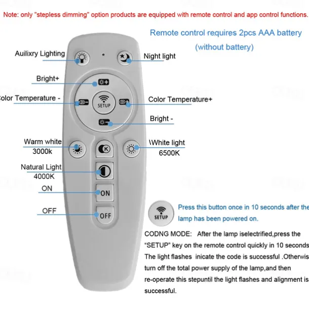 Modern Ceiling Light LED Dimmable Stereo 2 Head 4 Head Square Ceiling Light with Remote Contr Living Rooms Dining Rooms AC110V AC220V