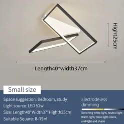 Modern Ceiling Light LED Dimmable Stereo 2 Head 4 Head Square Ceiling Light with Remote Contr Living Rooms Dining Rooms AC110V AC220V
