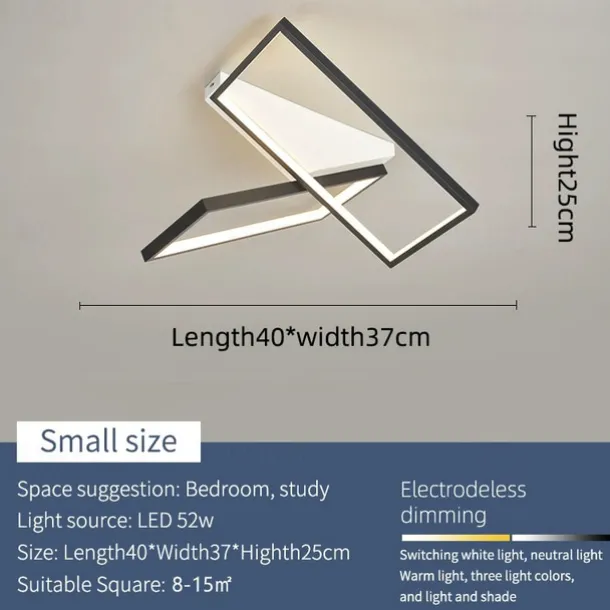 Modern Ceiling Light LED Dimmable Stereo 2 Head 4 Head Square Ceiling Light with Remote Contr Living Rooms Dining Rooms AC110V AC220V