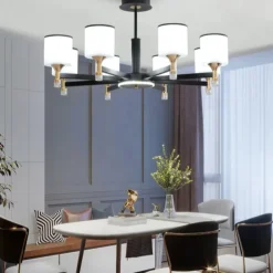 Modern Chandelier Ceiling Light LED Pendant Lights Modern Flush Mount Ceiling Lamp for Dining Room Living Room Black Golden 6/8/10/15-Lights 110-240V