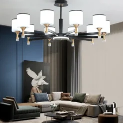 Modern Chandelier Ceiling Light LED Pendant Lights Modern Flush Mount Ceiling Lamp for Dining Room Living Room Black Golden 6/8/10/15-Lights 110-240V