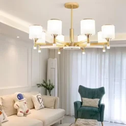 Modern Chandelier Ceiling Light LED Pendant Lights Modern Flush Mount Ceiling Lamp for Dining Room Living Room Black Golden 6/8/10/15-Lights 110-240V