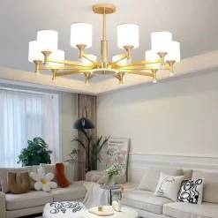Modern Chandelier Ceiling Light LED Pendant Lights Modern Flush Mount Ceiling Lamp for Dining Room Living Room Black Golden 6/8/10/15-Lights 110-240V