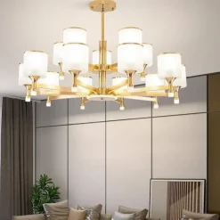 Modern Chandelier Ceiling Light LED Pendant Lights Modern Flush Mount Ceiling Lamp for Dining Room Living Room Black Golden 6/8/10/15-Lights 110-240V