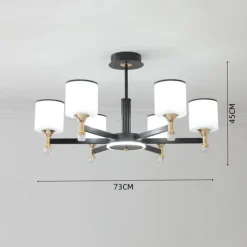 Modern Chandelier Ceiling Light LED Pendant Lights Modern Flush Mount Ceiling Lamp for Dining Room Living Room Black Golden 6/8/10/15-Lights 110-240V