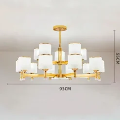 Modern Chandelier Ceiling Light LED Pendant Lights Modern Flush Mount Ceiling Lamp for Dining Room Living Room Black Golden 6/8/10/15-Lights 110-240V