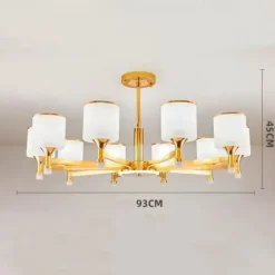 Modern Chandelier Ceiling Light LED Pendant Lights Modern Flush Mount Ceiling Lamp for Dining Room Living Room Black Golden 6/8/10/15-Lights 110-240V