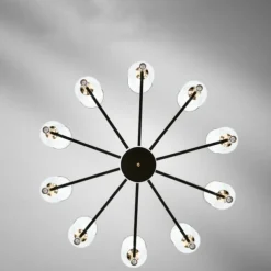 Modern Chandelier Ceiling Light LED Pendant Lights Modern Flush Mount Ceiling Lamp for Dining Room Living Room Black Golden 6/8/10/15-Lights 110-240V