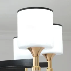Modern Chandelier Ceiling Light LED Pendant Lights Modern Flush Mount Ceiling Lamp for Dining Room Living Room Black Golden 6/8/10/15-Lights 110-240V
