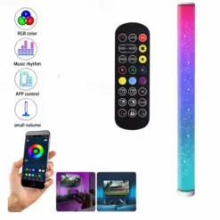 Modern Dimmable LED Floor Lamp with Music, Smart Mood Lighting for Gaming, Living Room, Bedroom
