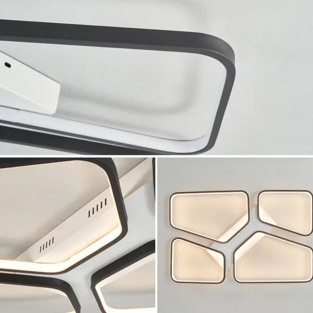 Modern LED Ceiling Light Living Room 4 Heads 52W 64W Square Modern Simple Remote ControlAPP Personalized Creative room Light Infinite Dimming Master Bedroom Light