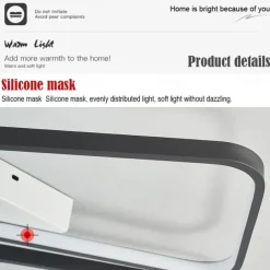 Modern LED Ceiling Light Living Room 4 Heads 52W 64W Square Modern Simple Remote ControlAPP Personalized Creative room Light Infinite Dimming Master Bedroom Light