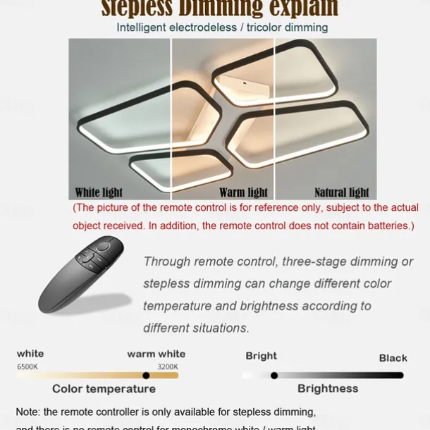 Modern LED Ceiling Light Living Room 4 Heads 52W 64W Square Modern Simple Remote ControlAPP Personalized Creative room Light Infinite Dimming Master Bedroom Light