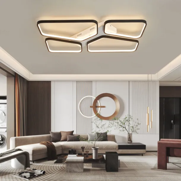 Modern LED Ceiling Light Living Room 4 Heads 52W 64W Square Modern Simple Remote ControlAPP Personalized Creative room Light Infinite Dimming Master Bedroom Light