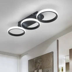 Modern LED Ceiling Light 3-Head Square Circular Embedded Ceiling Light 30W Three Color Ceiling Light Corridor Light Fixture Suitable for Bedroom Living Room Kitchen Office Lighting