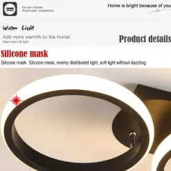 Modern LED Ceiling Light 3-Head Square Circular Embedded Ceiling Light 30W Three Color Ceiling Light Corridor Light Fixture Suitable for Bedroom Living Room Kitchen Office Lighting