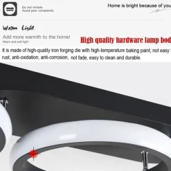 Modern LED Ceiling Light 3-Head Square Circular Embedded Ceiling Light 30W Three Color Ceiling Light Corridor Light Fixture Suitable for Bedroom Living Room Kitchen Office Lighting