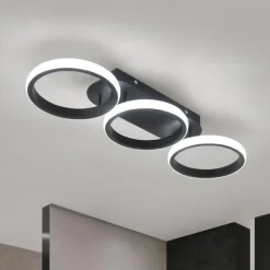 Modern LED Ceiling Light 3-Head Square Circular Embedded Ceiling Light 30W Three Color Ceiling Light Corridor Light Fixture Suitable for Bedroom Living Room Kitchen Office Lighting