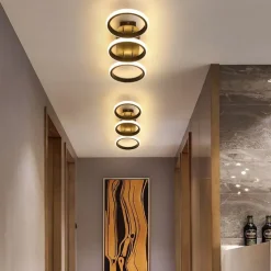 Modern LED Ceiling Light 3-Head Square Circular Embedded Ceiling Light 30W Three Color Ceiling Light Corridor Light Fixture Suitable for Bedroom Living Room Kitchen Office Lighting