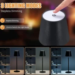 Modern LED Cordless Table Lamp Retro Cafe Atmosphere Lamp Table Lamp Touch Dimming USB Charging Bar Table Lamp