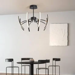 Modern LED Pendant Light DIY Design Adjustable Light 3000k-6500k with Retome Cotrol Black Suspension Adjustable Pendant Light Suitable for Dining Rooms Living Rooms Bedrooms Kitchens Study Rooms