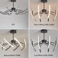 Modern LED Pendant Light DIY Design Adjustable Light 3000k-6500k with Retome Cotrol Black Suspension Adjustable Pendant Light Suitable for Dining Rooms Living Rooms Bedrooms Kitchens Study Rooms