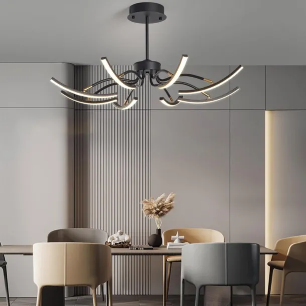 Modern LED Pendant Light DIY Design Adjustable Light 3000k-6500k with Retome Cotrol Black Suspension Adjustable Pendant Light Suitable for Dining Rooms Living Rooms Bedrooms Kitchens Study Rooms