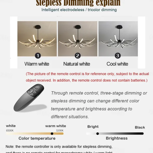 Modern LED Pendant Light DIY Design Adjustable Light 3000k-6500k with Retome Cotrol Black Suspension Adjustable Pendant Light Suitable for Dining Rooms Living Rooms Bedrooms Kitchens Study Rooms