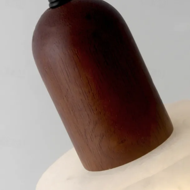 Modern Marble Stone Pendant Light Wood and Alabaster Farmhouse Mid-Century Pendant Light 85-265V 17cm