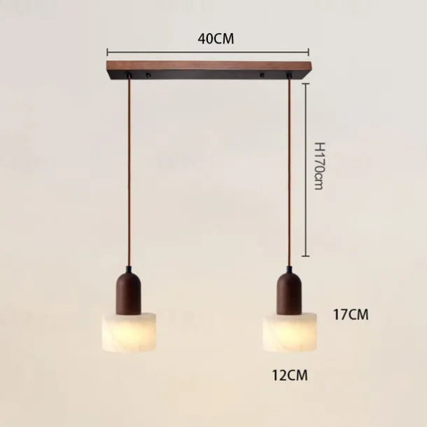 Modern Marble Stone Pendant Light Wood and Alabaster Farmhouse Mid-Century Pendant Light 85-265V 17cm
