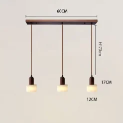 Modern Marble Stone Pendant Light Wood and Alabaster Farmhouse Mid-Century Pendant Light 85-265V 17cm