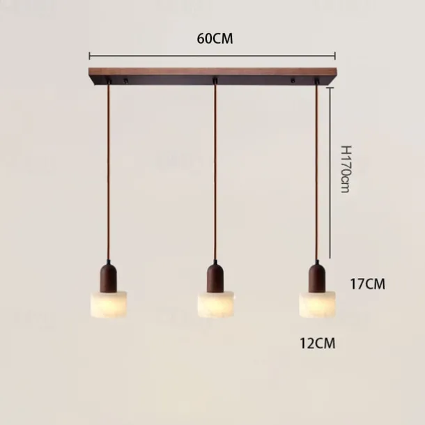 Modern Marble Stone Pendant Light Wood and Alabaster Farmhouse Mid-Century Pendant Light 85-265V 17cm