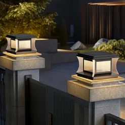 Modern Minimalist Solar Path Lights Outdoor Bright Solar Lights Outdoor Waterproof LED Solar Garden Lights Metal Landscape Lighting