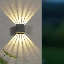 Modern Outdoor Wall Sconce Up and Down Light Warm White Waterproof Wall Fixture Lighting Aluminum LED Exterior Sconce for Indoor Outdoor Patio Porch 110-240V