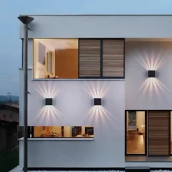 Modern Outdoor Wall Sconce Up and Down Light Warm White Waterproof Wall Fixture Lighting Aluminum LED Exterior Sconce for Indoor Outdoor Patio Porch 110-240V