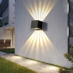 Modern Outdoor Wall Sconce Up and Down Light Warm White Waterproof Wall Fixture Lighting Aluminum LED Exterior Sconce for Indoor Outdoor Patio Porch 110-240V