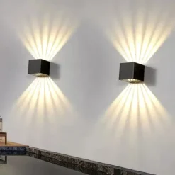 Modern Outdoor Wall Sconce Up and Down Light Warm White Waterproof Wall Fixture Lighting Aluminum LED Exterior Sconce for Indoor Outdoor Patio Porch 110-240V