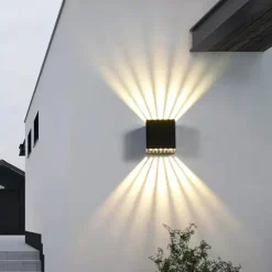 Modern Outdoor Wall Sconce Up and Down Light Warm White Waterproof Wall Fixture Lighting Aluminum LED Exterior Sconce for Indoor Outdoor Patio Porch 110-240V
