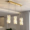 Modern Pendant Lights Kitchen Island Lighting Gold Pendant Light,Adjustable Modern Crystal Chandelier for Dinning Room Light fixtures Over Table(3 Light)