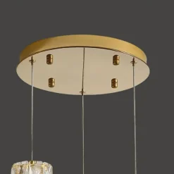 Modern Pendant Lights Kitchen Island Lighting Gold Pendant Light,Adjustable Modern Crystal Chandelier for Dinning Room Light fixtures Over Table(3 Light)