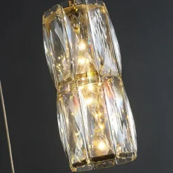 Modern Pendant Lights Kitchen Island Lighting Gold Pendant Light,Adjustable Modern Crystal Chandelier for Dinning Room Light fixtures Over Table(3 Light)