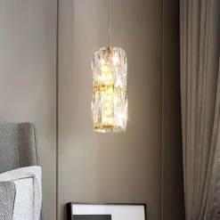 Modern Pendant Lights Kitchen Island Lighting Gold Pendant Light,Adjustable Modern Crystal Chandelier for Dinning Room Light fixtures Over Table(3 Light)