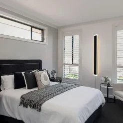 Modern Plug Wall Lamp 11.8-47in Frosted Black LED Acrylic Outdoor Wall Lamp 59 Inch Plug Cable with Opening Acrylic Indoor Wall Lamp Suitable for Bedroom Living Room Bathroom Makeup Corridor