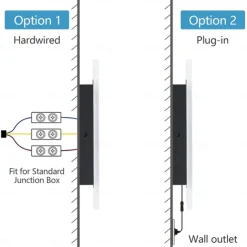 Modern Plug Wall Lamp 11.8-47in Frosted Black LED Acrylic Outdoor Wall Lamp 59 Inch Plug Cable with Opening Acrylic Indoor Wall Lamp Suitable for Bedroom Living Room Bathroom Makeup Corridor