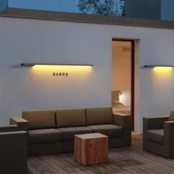 Modern Waterproof Outdoor Wall Light Villa Garden Balcony LED Strip Lamp 1-Light Courtyard Fixture 110-240V 20W Sconce Lighting