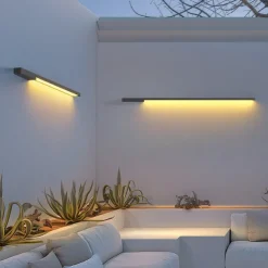 Modern Waterproof Outdoor Wall Light Villa Garden Balcony LED Strip Lamp 1-Light Courtyard Fixture 110-240V 20W Sconce Lighting