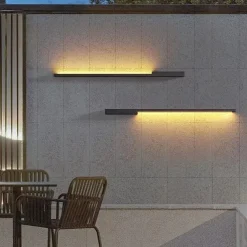 Modern Waterproof Outdoor Wall Light Villa Garden Balcony LED Strip Lamp 1-Light Courtyard Fixture 110-240V 20W Sconce Lighting